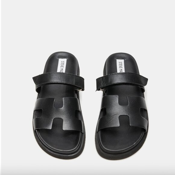 Steve Madden Mayven Black Leather Sandals (NEW!) - Picture 3 of 13